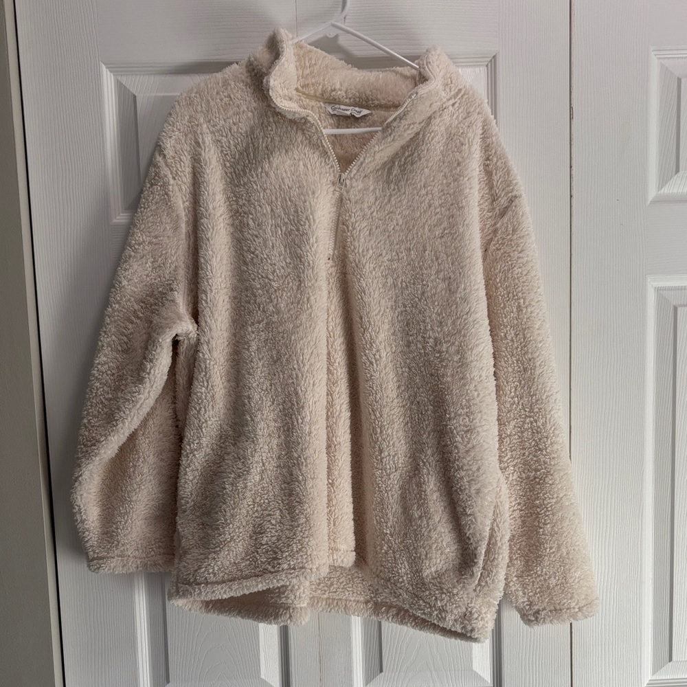 Coldwater Creek Off-White Fleece Quarter Zip